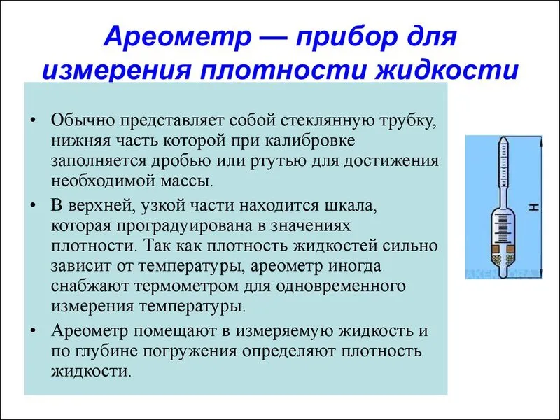 Измерение плотности антифриза
