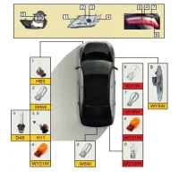 Перечень лампочек Toyota Corolla 150