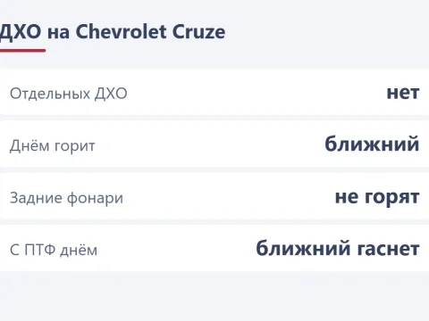 ДХО Chevrolet Cruze: дневной свет и как поставить ходовые огни