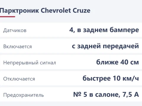 Датчик парковки на Chevrolet Cruze: как найти мёртвый и заменить