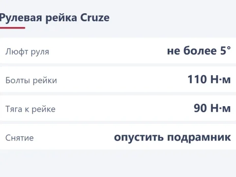 Рулевая рейка Chevrolet Cruze: стук, течь, ремонт или замена