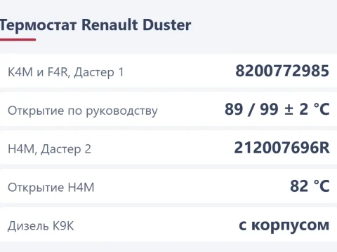Замена термостата Renault Duster: какой купить и как поменять