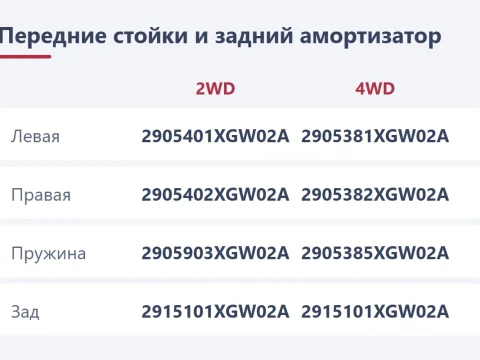 Стойки и пружины Haval Jolion: номера для 2WD и 4WD, замена и проседание зада